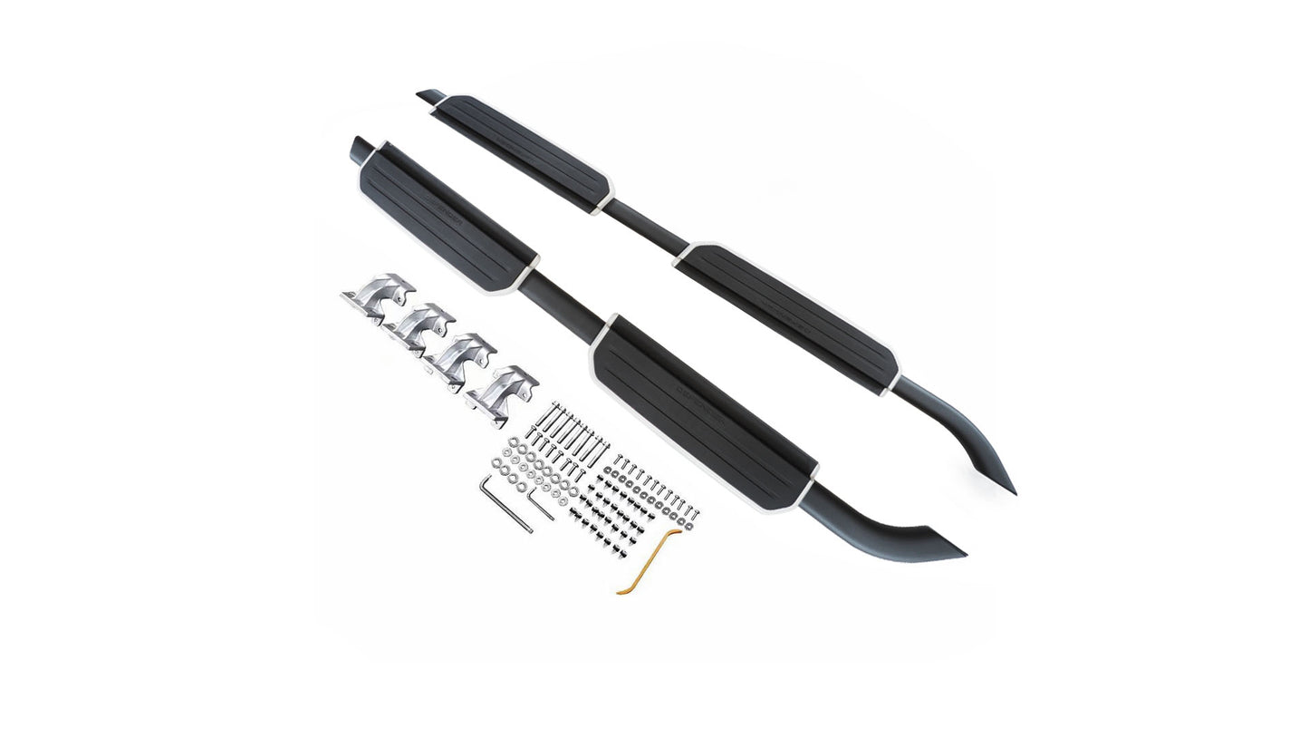 AFTERMARKET FIXED SIDE STEP - VPLEP0392SLLG - BLACK/SILVER WITH LOGO