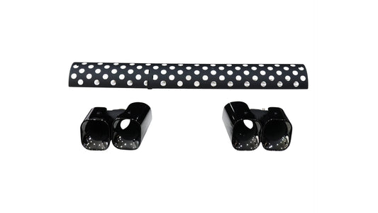 AFTERMARKET EXHAUST PIPE SET WITH SUPPORT BRACKET - BLACK (V6)