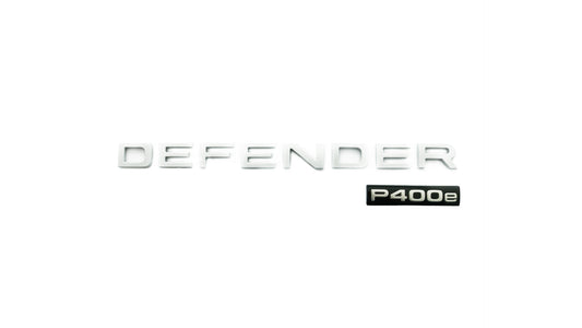 Genuine Trunk Name Plate - LR130746 Silver (Defender P400e)