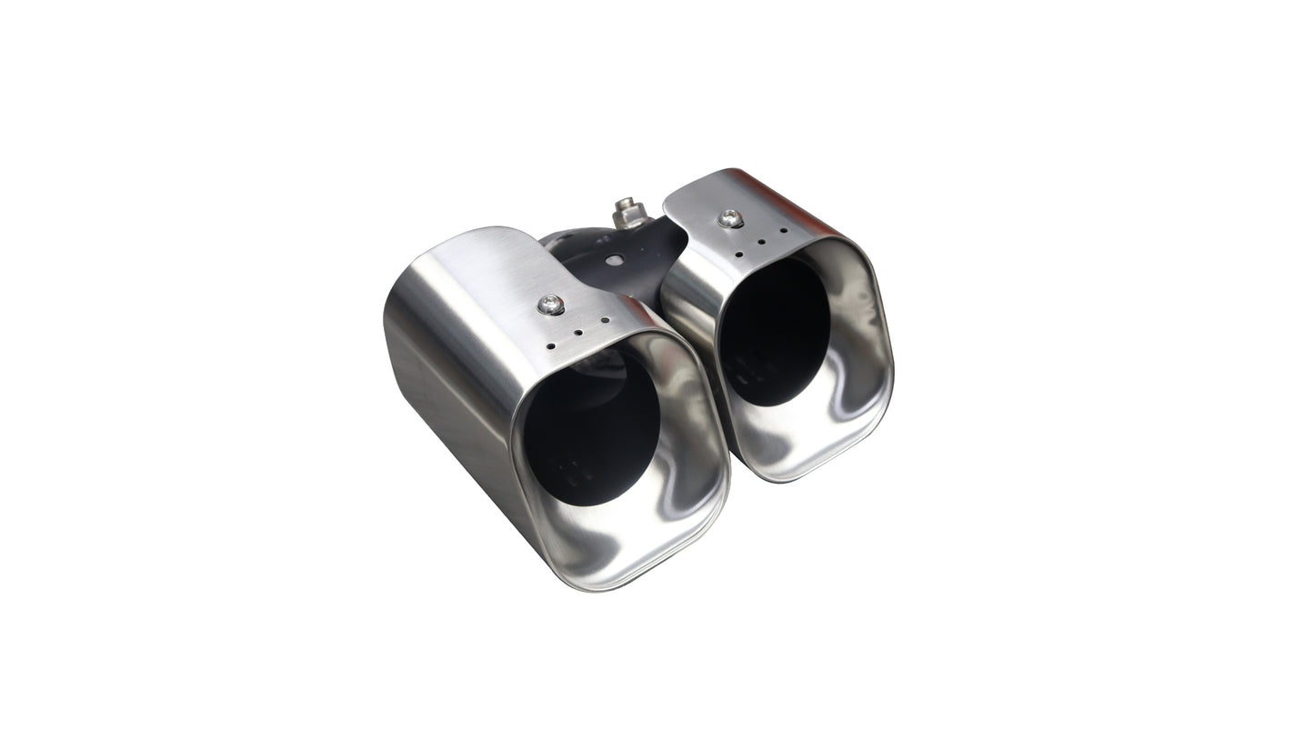 EXHAUST PIPE SET WITH SUPPORT BRACKET - SILVER
