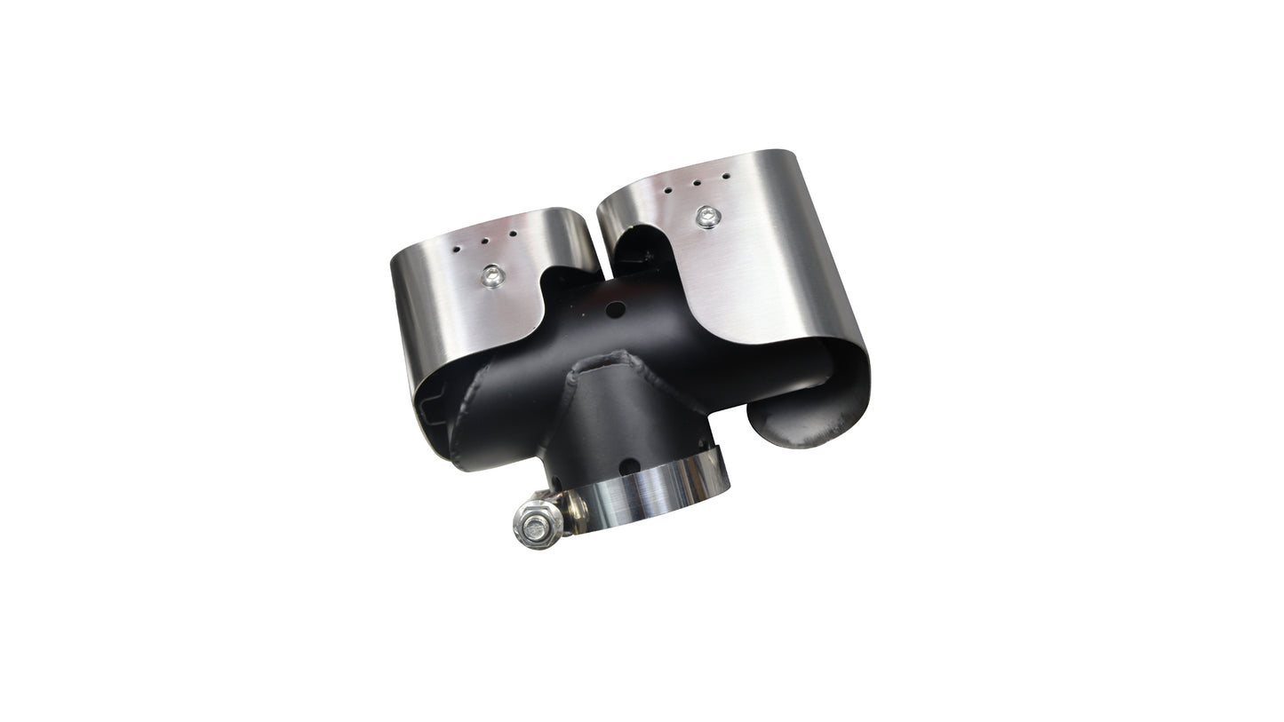 EXHAUST PIPE SET WITH SUPPORT BRACKET - SILVER