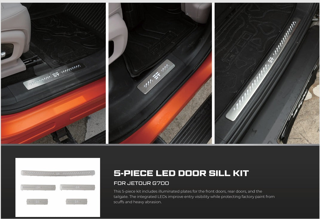 Jetour G700 Illuminated Door Sill Scuff Plates& Tailgate Protector Set
