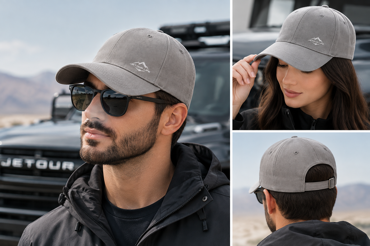 EXPLORER-TOUR THEMED BASEBALL CAP-GREY