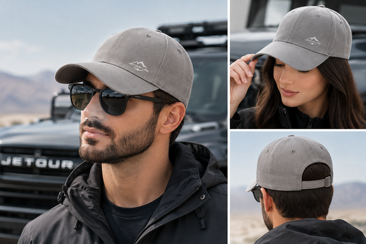 EXPLORER-TOUR THEMED BASEBALL CAP-GREY